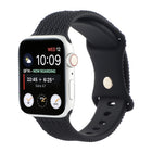 Woven Pattern Figure 8 Buckle Silicone Strap Watchband For Apple Watch Series, 7 45mm / 6 & SE & 5 & 4 44mm / 3 & 2 & 1 42mm, 7 41mm / 6 & SE & 5 & 4 40mm / 3 & 2 & 1 38mm - DealBuddy