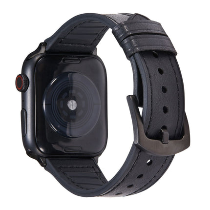 Crazy Horse Texture Leather Replacement Watchbands For Apple Watch Series, 7 45mm / 6 & SE & 5 & 4 44mm / 3 & 2 & 1 42mm, 7 41mm / 6 & SE & 5 & 4 40mm / 3 & 2 & 1 38mm - DealBuddy