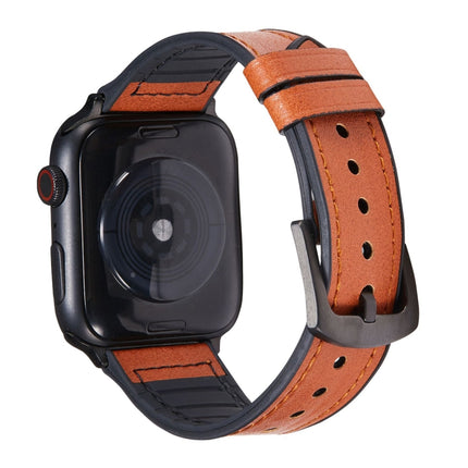 Crazy Horse Texture Leather Replacement Watchbands For Apple Watch Series, 7 45mm / 6 & SE & 5 & 4 44mm / 3 & 2 & 1 42mm, 7 41mm / 6 & SE & 5 & 4 40mm / 3 & 2 & 1 38mm - DealBuddy