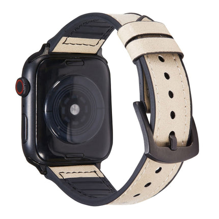 Crazy Horse Texture Leather Replacement Watchbands For Apple Watch Series, 7 45mm / 6 & SE & 5 & 4 44mm / 3 & 2 & 1 42mm, 7 41mm / 6 & SE & 5 & 4 40mm / 3 & 2 & 1 38mm - DealBuddy