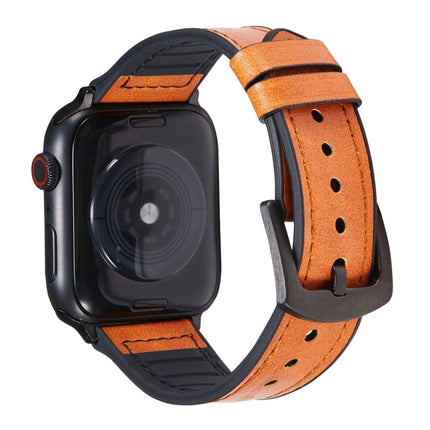 Crazy Horse Texture Leather Replacement Watchbands For Apple Watch Series, 7 45mm / 6 & SE & 5 & 4 44mm / 3 & 2 & 1 42mm, 7 41mm / 6 & SE & 5 & 4 40mm / 3 & 2 & 1 38mm - DealBuddy
