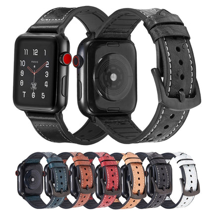 Ostrich Texture Leather Replacement Watchbands For Apple Watch Series - DealBuddy