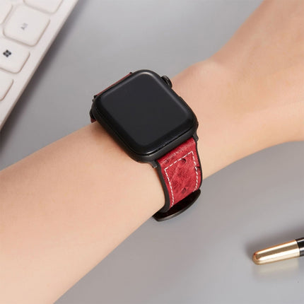 Ostrich Texture Leather Replacement Watchbands For Apple Watch Series - DealBuddy