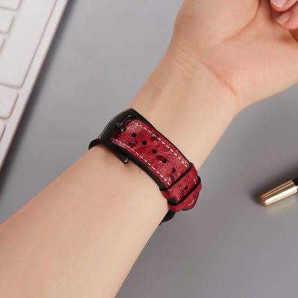 Ostrich Texture Leather Replacement Watchbands For Apple Watch Series - DealBuddy