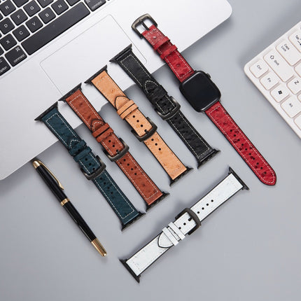Ostrich Texture Leather Replacement Watchbands For Apple Watch Series - DealBuddy