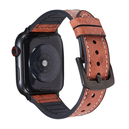 Ostrich Texture Leather Replacement Watchbands For Apple Watch Series - DealBuddy