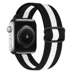 For Apple Watch Series  7  45mm / & 6 & SE & 5 & 4 44mm / Black White Stripes
