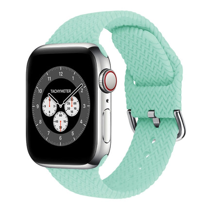Braided Silicone Replacement Watchbands with Buckle For Apple Watch Series, 7 45mm / 6 & SE & 5 & 4 44mm / 3 & 2 & 1 42mm, 7 41mm / 6 & SE & 5 & 4 40mm / 3 & 2 & 1 38mm - DealBuddy