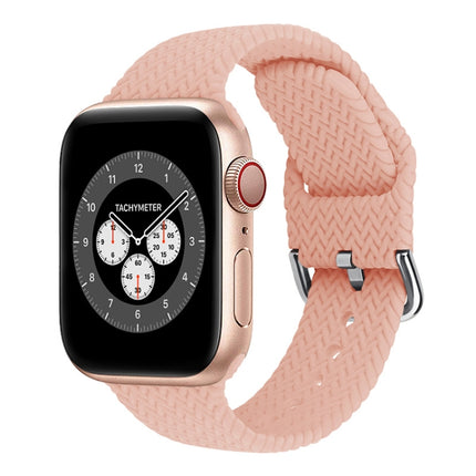 Braided Silicone Replacement Watchbands with Buckle For Apple Watch Series, 7 45mm / 6 & SE & 5 & 4 44mm / 3 & 2 & 1 42mm, 7 41mm / 6 & SE & 5 & 4 40mm / 3 & 2 & 1 38mm - DealBuddy
