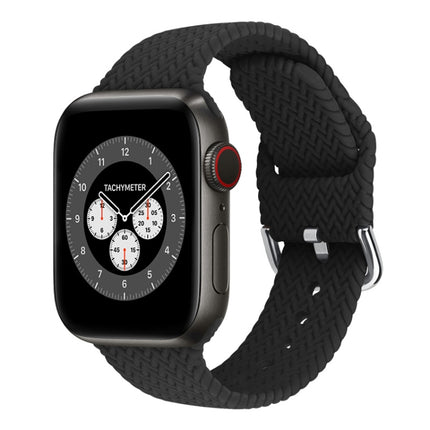 Braided Silicone Replacement Watchbands with Buckle For Apple Watch Series, 7 45mm / 6 & SE & 5 & 4 44mm / 3 & 2 & 1 42mm, 7 41mm / 6 & SE & 5 & 4 40mm / 3 & 2 & 1 38mm - DealBuddy