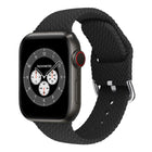Braided Silicone Replacement Watchbands with Buckle For Apple Watch Series, 7 45mm / 6 & SE & 5 & 4 44mm / 3 & 2 & 1 42mm, 7 41mm / 6 & SE & 5 & 4 40mm / 3 & 2 & 1 38mm - DealBuddy