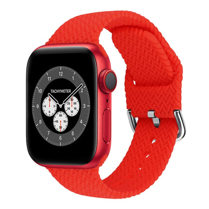 Braided Silicone Replacement Watchbands with Buckle For Apple Watch Series, 7 45mm / 6 & SE & 5 & 4 44mm / 3 & 2 & 1 42mm, 7 41mm / 6 & SE & 5 & 4 40mm / 3 & 2 & 1 38mm - DealBuddy