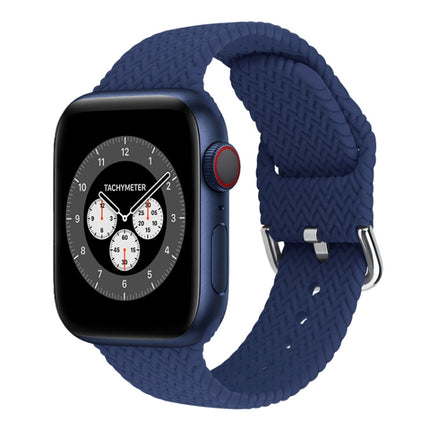 Braided Silicone Replacement Watchbands with Buckle For Apple Watch Series, 7 45mm / 6 & SE & 5 & 4 44mm / 3 & 2 & 1 42mm, 7 41mm / 6 & SE & 5 & 4 40mm / 3 & 2 & 1 38mm - DealBuddy