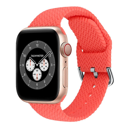 Braided Silicone Replacement Watchbands with Buckle For Apple Watch Series, 7 45mm / 6 & SE & 5 & 4 44mm / 3 & 2 & 1 42mm, 7 41mm / 6 & SE & 5 & 4 40mm / 3 & 2 & 1 38mm - DealBuddy