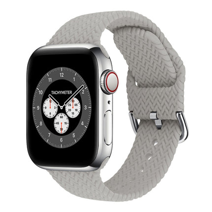 Braided Silicone Replacement Watchbands with Buckle For Apple Watch Series, 7 45mm / 6 & SE & 5 & 4 44mm / 3 & 2 & 1 42mm, 7 41mm / 6 & SE & 5 & 4 40mm / 3 & 2 & 1 38mm - DealBuddy