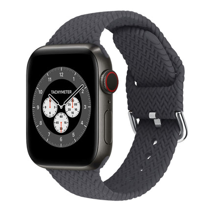 Braided Silicone Replacement Watchbands with Buckle For Apple Watch Series, 7 45mm / 6 & SE & 5 & 4 44mm / 3 & 2 & 1 42mm, 7 41mm / 6 & SE & 5 & 4 40mm / 3 & 2 & 1 38mm - DealBuddy