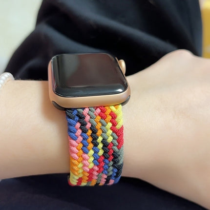Rainbow Braided Single Loop Replacement Watchbands, Size: S 135mm For Apple Watch Series 6 & SE & 5 & 4 44mm / 3 & 2 & 1 42mm