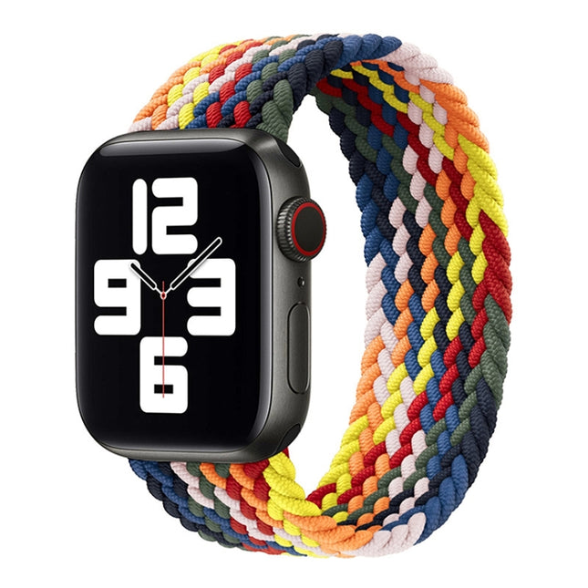 Rainbow Braided Single Loop Replacement Watchbands, Size: L 165mm For Apple Watch Series 6 & SE & 5 & 4 44mm / 3 & 2 & 1 42mm
