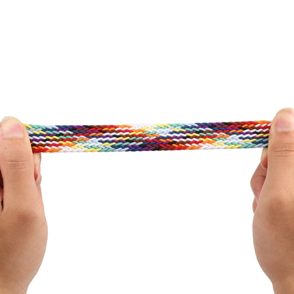 Rainbow Braided Single Loop Replacement Watchbands, Size: L 155mm For Apple Watch Series 6 & SE & 5 & 4 40mm / 3 & 2 & 1 38mm, L 155mm 40mm / 38mm - DealBuddy