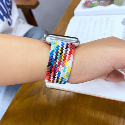 Rainbow Braided Single Loop Replacement Watchbands, Size: L 155mm For Apple Watch Series 6 & SE & 5 & 4 40mm / 3 & 2 & 1 38mm, L 155mm 40mm / 38mm - DealBuddy