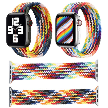 Rainbow Braided Single Loop Replacement Watchbands, Size: L 155mm For Apple Watch Series 6 & SE & 5 & 4 40mm / 3 & 2 & 1 38mm, L 155mm 40mm / 38mm - DealBuddy