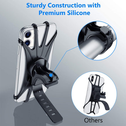 360 Degree Rotation Silica Gel Bicycle Phone Holder for 4-6.8 inch Mobile Phone - DealBuddy