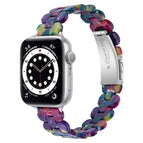 For Apple Watch Series 7  41mm / & 6 & SE & 5 & 4 40mm / Purple Green Flower
