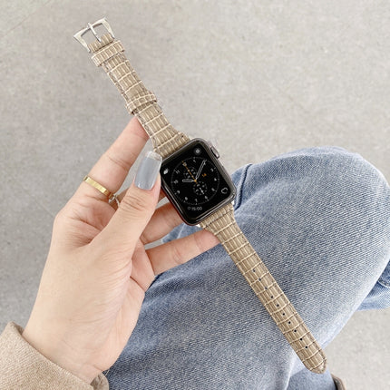 Crocodile Texture Leather Replacement Strap Watchband, For Apple Watch Series 7  41mm / & 6 & SE & 5 & 4 40mm, For Apple Watch Series  7  45mm / & 6 & SE & 5 & 4 44mm - DealBuddy