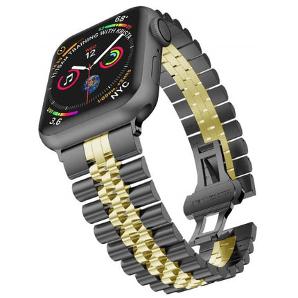 Five Beads Stainless Steel Replacement Watchbands For Apple Watch Series, 7 45mm / 6 & SE & 5 & 4 44mm / 3 & 2 & 1 42mm, 7 41mm / 6 & SE & 5 & 4 40mm / 3 & 2 & 1 38mm - DealBuddy