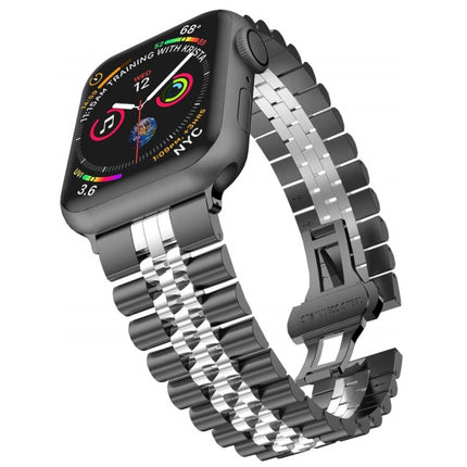 Five Beads Stainless Steel Replacement Watchbands For Apple Watch Series, 7 45mm / 6 & SE & 5 & 4 44mm / 3 & 2 & 1 42mm, 7 41mm / 6 & SE & 5 & 4 40mm / 3 & 2 & 1 38mm - DealBuddy