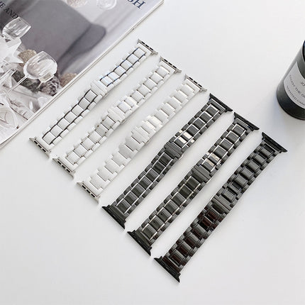 Five Beads Ceramic Steel Replacement Watchbands For Apple Watch Series - DealBuddy
