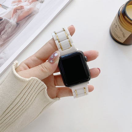 Five Beads Ceramic Steel Replacement Watchbands For Apple Watch Series - DealBuddy