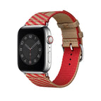 For Apple Watch Series  7  45mm / & 6 & SE & 5 & 4 44mm / Khaki+Red