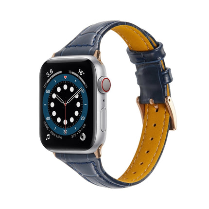 Crocodile Texture Leather Replacement Strap Watchband, For Apple Watch Series 7  41mm / & 6 & SE & 5 & 4 40mm - DealBuddy