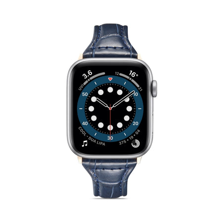 Crocodile Texture Leather Replacement Strap Watchband, For Apple Watch Series 7  41mm / & 6 & SE & 5 & 4 40mm - DealBuddy