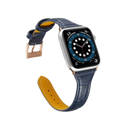 Crocodile Texture Leather Replacement Strap Watchband, For Apple Watch Series 7  41mm / & 6 & SE & 5 & 4 40mm - DealBuddy