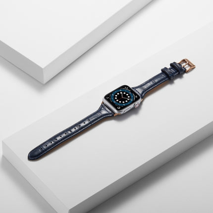 Crocodile Texture Leather Replacement Strap Watchband, For Apple Watch Series 7  41mm / & 6 & SE & 5 & 4 40mm - DealBuddy