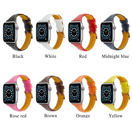 Crocodile Texture Leather Replacement Strap Watchband, For Apple Watch Series 7  41mm / & 6 & SE & 5 & 4 40mm - DealBuddy