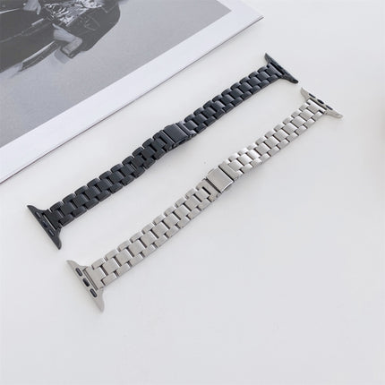 Three-beads Steel Replacement Strap Watchband, For Apple Watch Series 7  41mm / & 6 & SE & 5 & 4 40mm, For Apple Watch Series  7  45mm / & 6 & SE & 5 & 4 44mm - DealBuddy