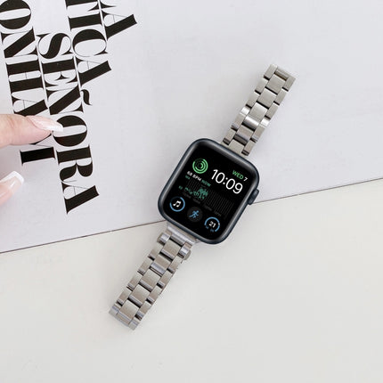 Three-beads Steel Replacement Strap Watchband, For Apple Watch Series 7  41mm / & 6 & SE & 5 & 4 40mm, For Apple Watch Series  7  45mm / & 6 & SE & 5 & 4 44mm - DealBuddy