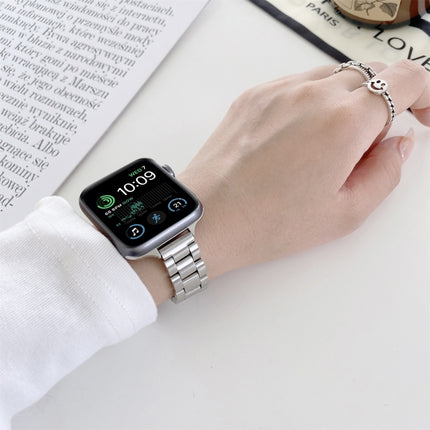 Three-beads Steel Replacement Strap Watchband, For Apple Watch Series 7  41mm / & 6 & SE & 5 & 4 40mm, For Apple Watch Series  7  45mm / & 6 & SE & 5 & 4 44mm - DealBuddy