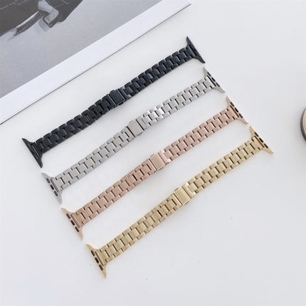 Three-beads Steel Replacement Strap Watchband, For Apple Watch Series 7  41mm / & 6 & SE & 5 & 4 40mm, For Apple Watch Series  7  45mm / & 6 & SE & 5 & 4 44mm - DealBuddy