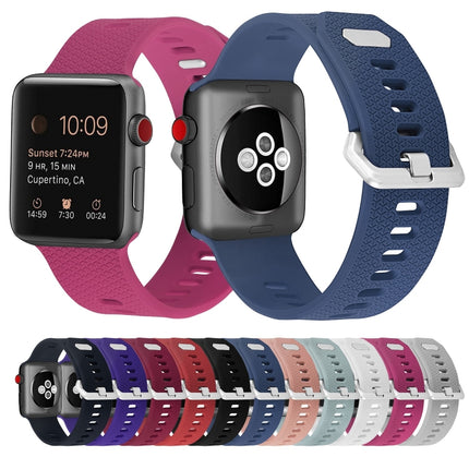 Silicone Replacement Strap Watchband For Apple Watch Series, 7 45mm / 6 & SE & 5 & 4 44mm / 3 & 2 & 1 42mm, 7 41mm / 6 & SE & 5 & 4 40mm / 3 & 2 & 1 38mm - DealBuddy