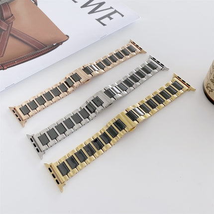 22mm Width Three Beads Ceramics Steel Replacement Strap Watchband For Apple Watch Series