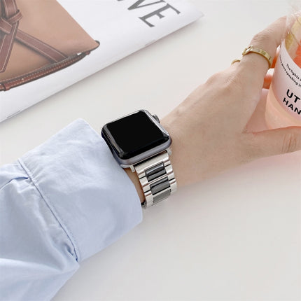 22mm Width Three Beads Ceramics Steel Replacement Strap Watchband For Apple Watch Series