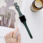 Small Waist 8-shape Reverse Buckle Leather Replacement Strap Watchband For Apple Watch Series, 7 41mm / 6 & SE & 5 & 4 40mm / 3 & 2 & 1 38mm, 7 45mm / 6 & SE & 5 & 4 44mm / 3 & 2 & 1 42mm - DealBuddy
