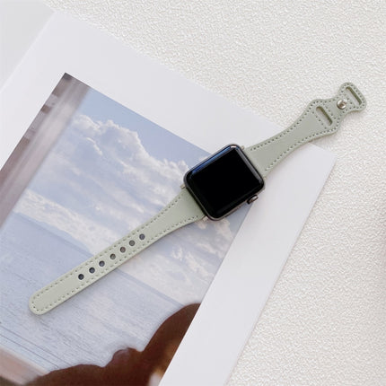 Small Waist 8-shape Reverse Buckle Leather Replacement Strap Watchband For Apple Watch Series, 7 41mm / 6 & SE & 5 & 4 40mm / 3 & 2 & 1 38mm, 7 45mm / 6 & SE & 5 & 4 44mm / 3 & 2 & 1 42mm - DealBuddy