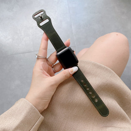 8-shape Buckle Retro Leather Replacement Strap Watchband For Apple Watch Series, 7 41mm / 6 & SE & 5 & 4 40mm / 3 & 2 & 1 38mm, 7 45mm / 6 & SE & 5 & 4 44mm / 3 & 2 & 1 42mm - DealBuddy