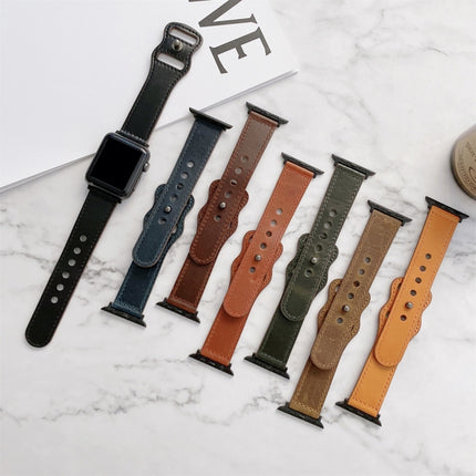 8-shape Buckle Retro Leather Replacement Strap Watchband For Apple Watch Series, 7 41mm / 6 & SE & 5 & 4 40mm / 3 & 2 & 1 38mm, 7 45mm / 6 & SE & 5 & 4 44mm / 3 & 2 & 1 42mm - DealBuddy