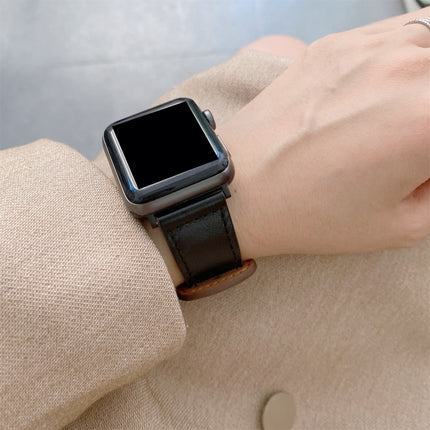 8-shape Buckle Retro Leather Replacement Strap Watchband For Apple Watch Series - DealBuddy